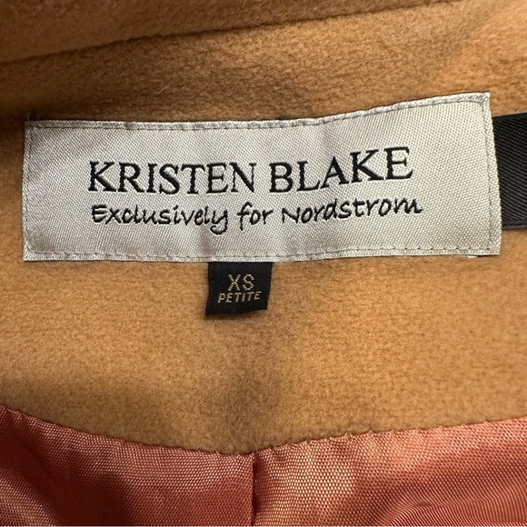 Kristen Blake Wool Cashmere Blend Camel Pea Coat XS Petite - Picture 6 of 8